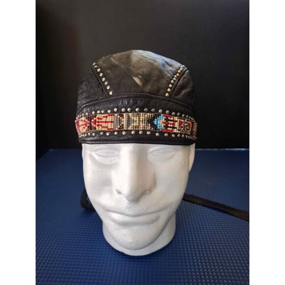 Motorcycle Head Wrap Bandana With Studs & Beads By Diamond Leathers Unisex - Picture 1 of 4